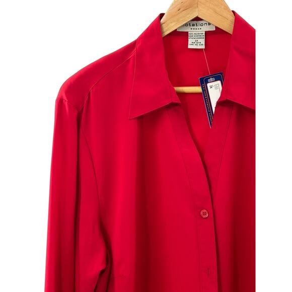 Notations Women’s Shirt 2X Red Button-Down NWT - Picture 4 of 8